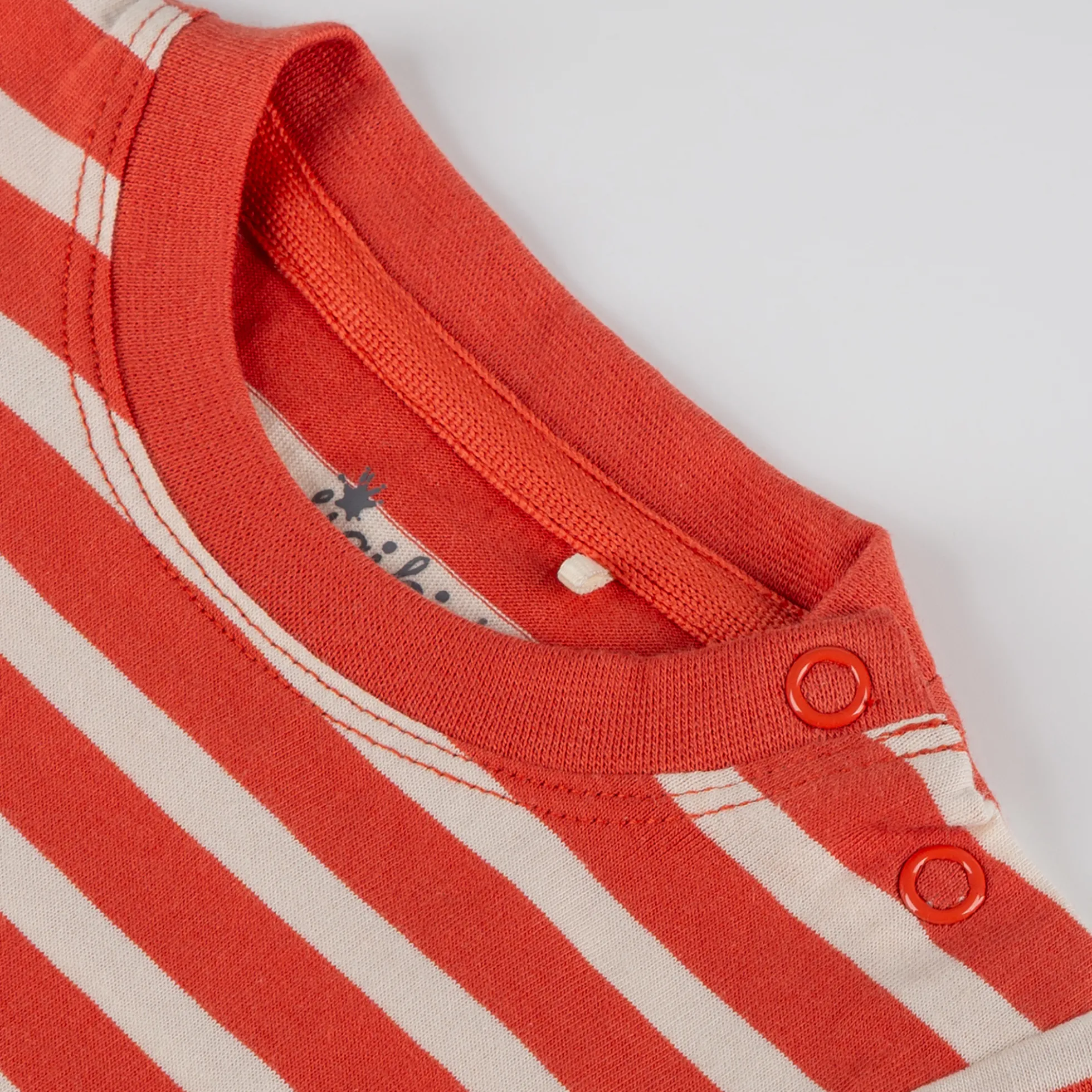 Baby Ringel T-Shirt Papagei, rot-weiß