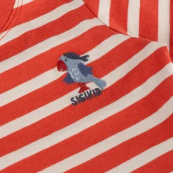 Baby Ringel T-Shirt Papagei, rot-weiß
