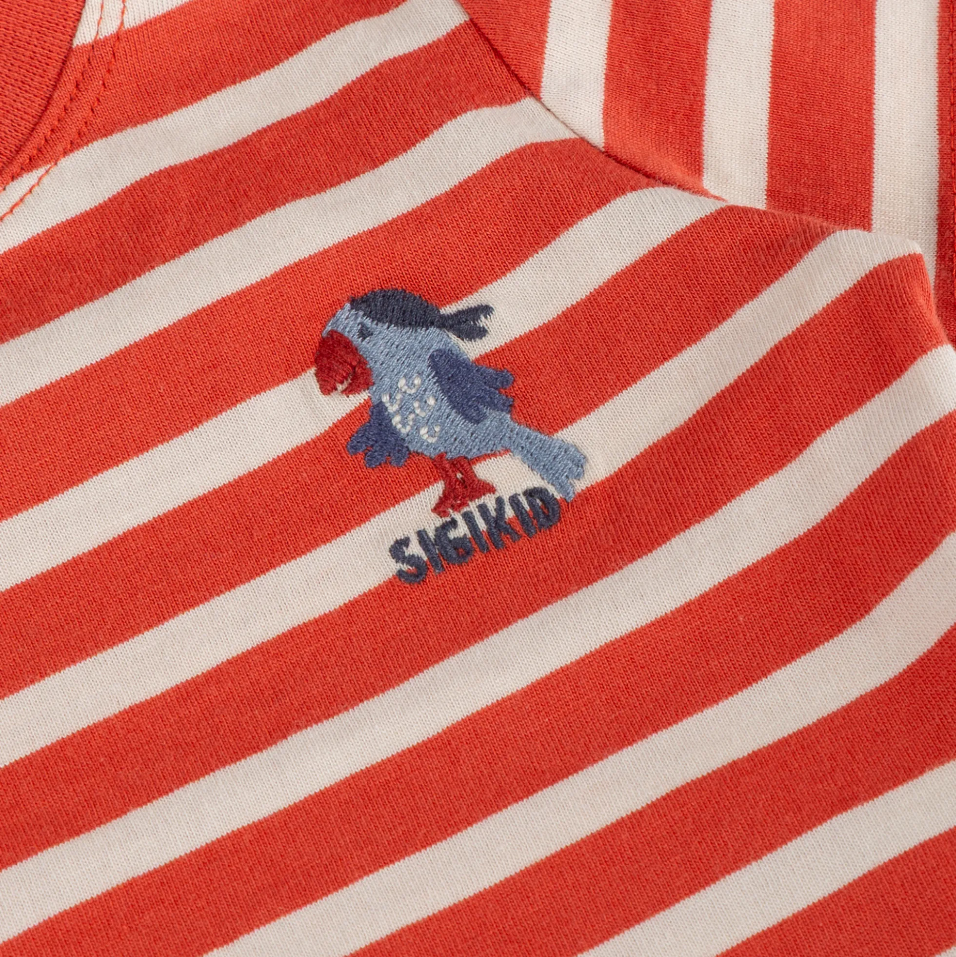 Baby Ringel T-Shirt Papagei, rot-weiß