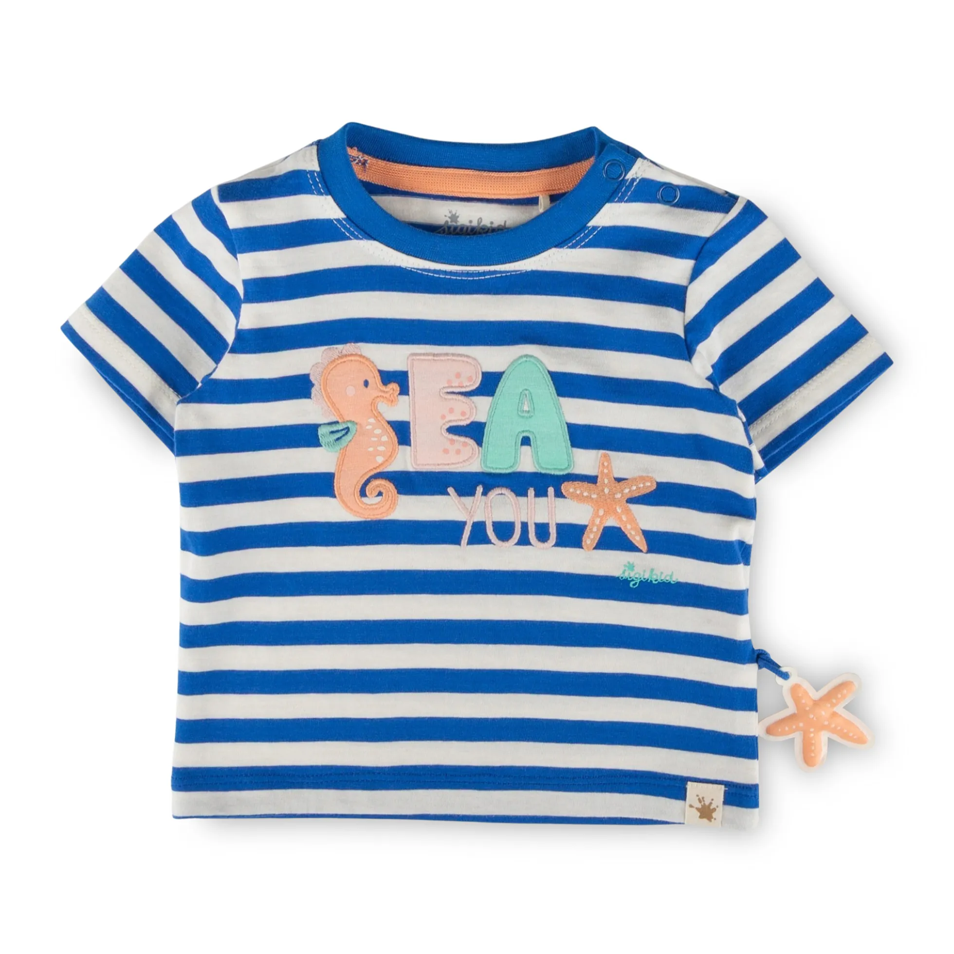 Baby Ringel T-Shirt Strand, blau-weiß