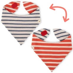 Baby Ringel Wendehalstuch, rot und blau