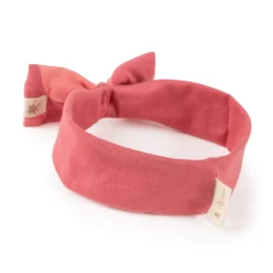 Baby Schleifen Stirnband mit Herzchen Print, rosarot