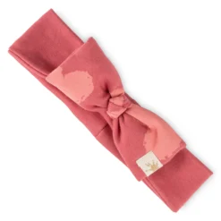 Baby Schleifen Stirnband mit Herzchen Print, rosarot