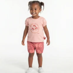 Baby Shorts mit Herzchen Print, rosarot