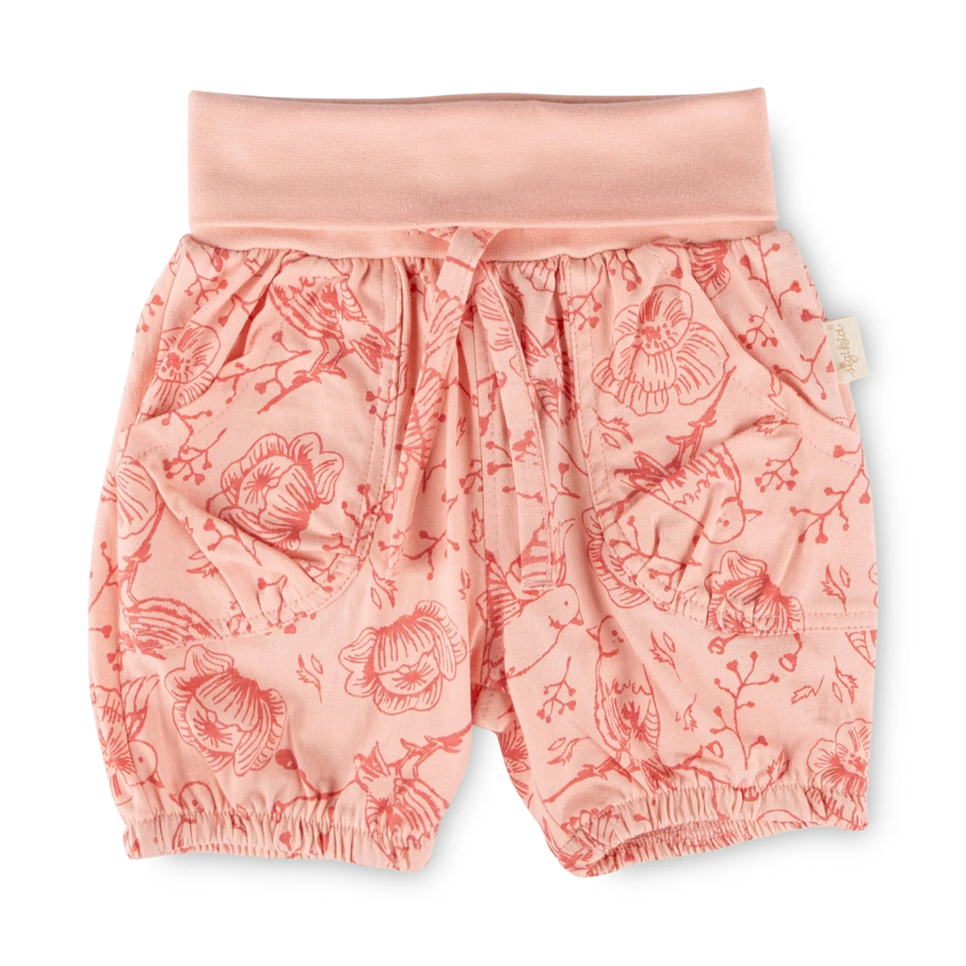 Baby Shorts mit Vögelchen Print, rosa