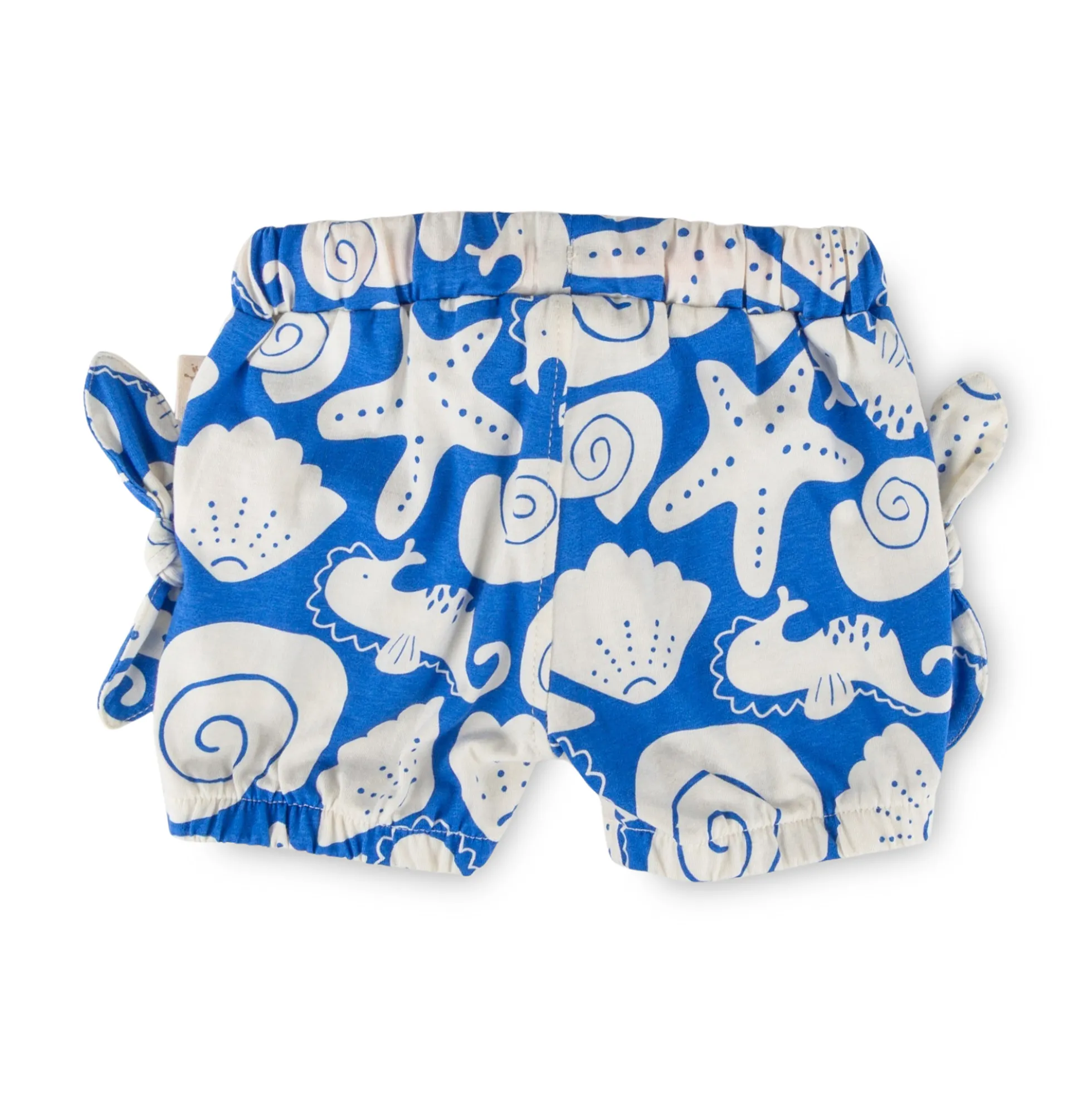 Baby Shorts Strand Print, blau mit weiß