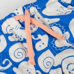 Baby Shorts Strand Print, blau mit weiß