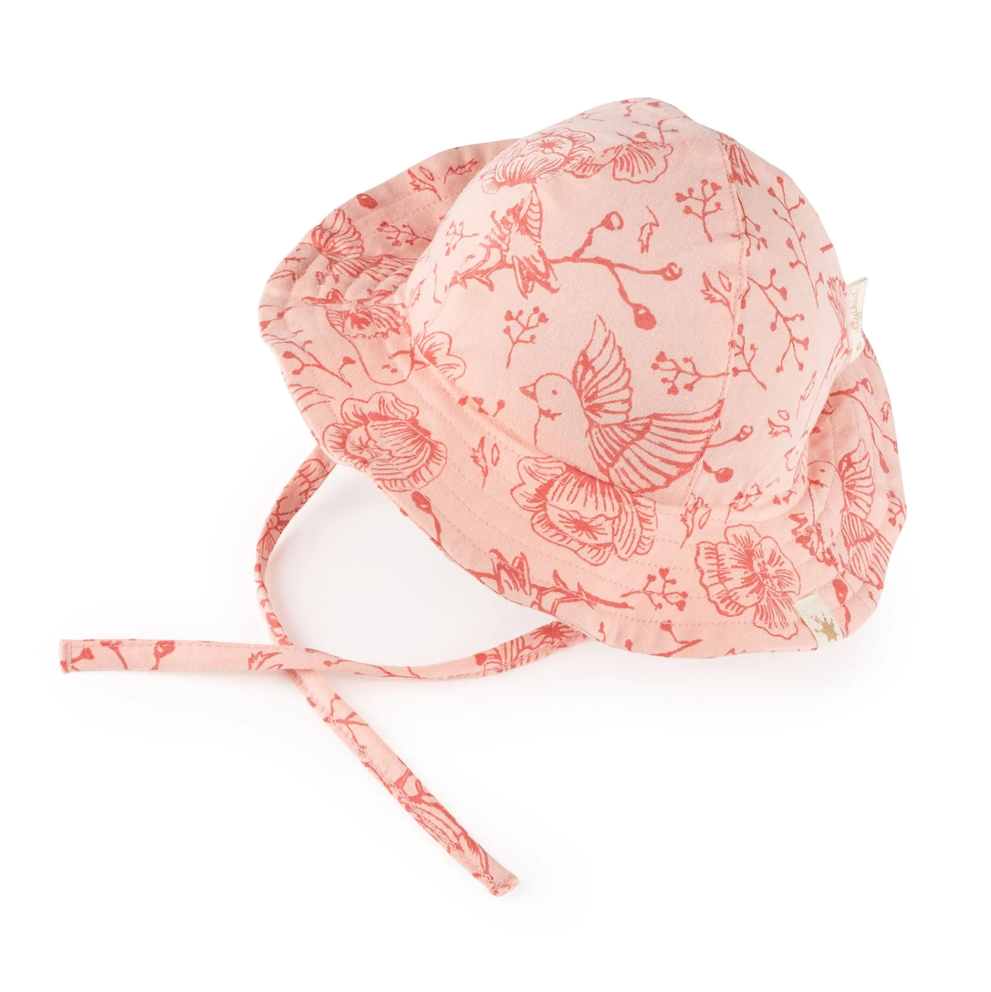 Baby Sommerhut Vögelchen Print, rosa