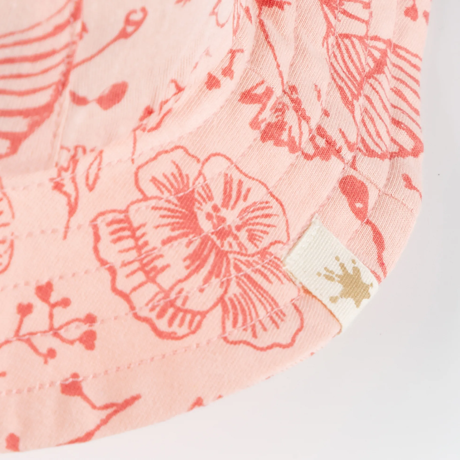 Baby Sommerhut Vögelchen Print, rosa