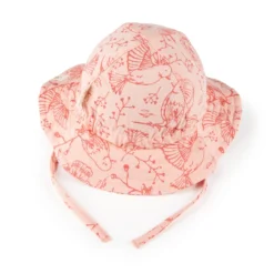 Baby Sommerhut Vögelchen Print, rosa