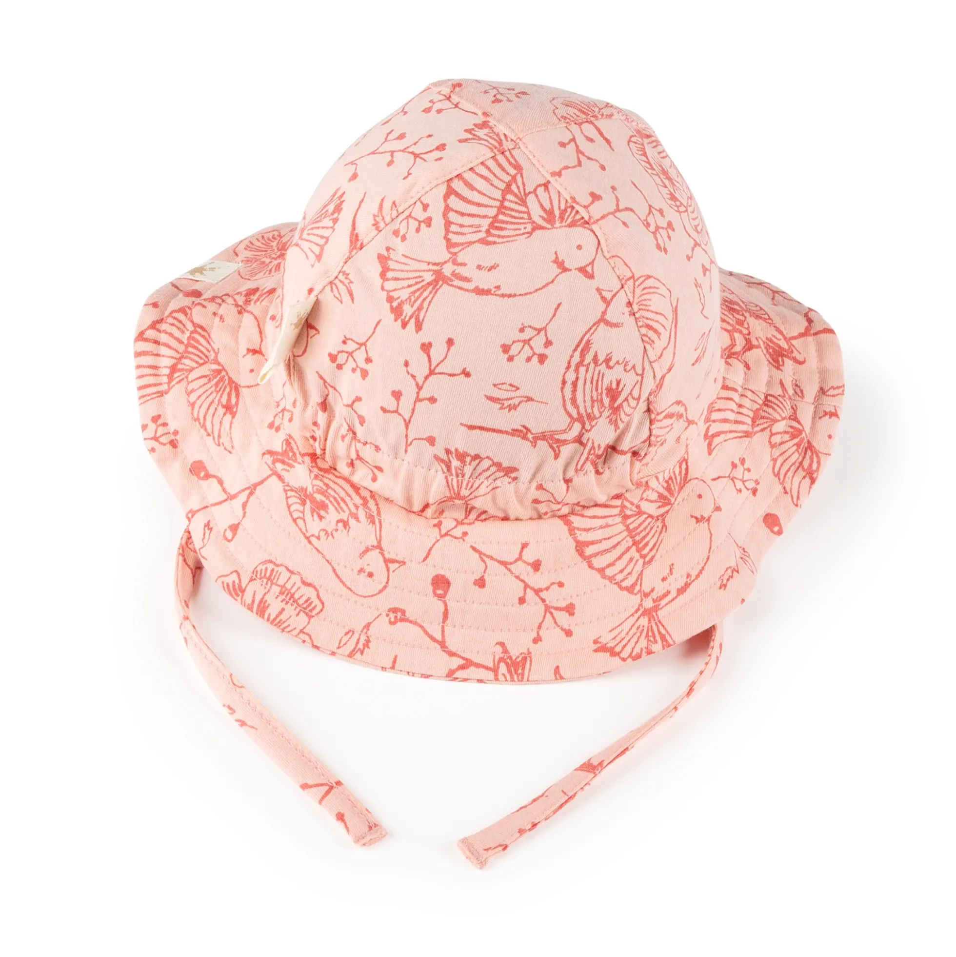 Baby Sommerhut Vögelchen Print, rosa