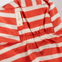 Baby Sonnenhut mit Nackenschutz, rot-weiß geringelt