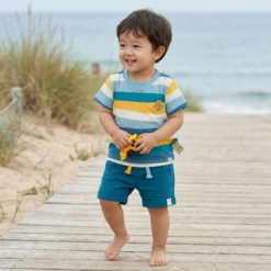 Baby Streifen T-Shirt Fahrzeuge