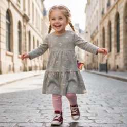 Baby Stufenkleid bedruckt, Petit Croissant