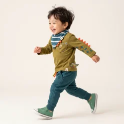 Baby Sweathose mit Kniepatches, Dino Fun