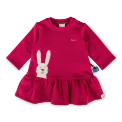 Baby Sweatkleid Hase, pink