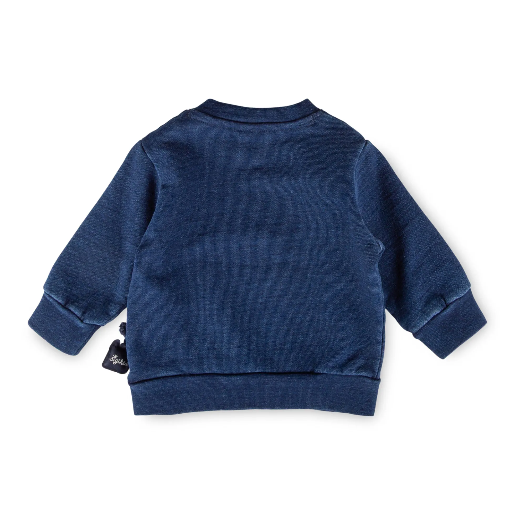 Baby Sweatshirt Denim Optik bunt bestickt, dunkelblau