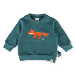 Baby Sweatshirt Fuchs, petrolblau