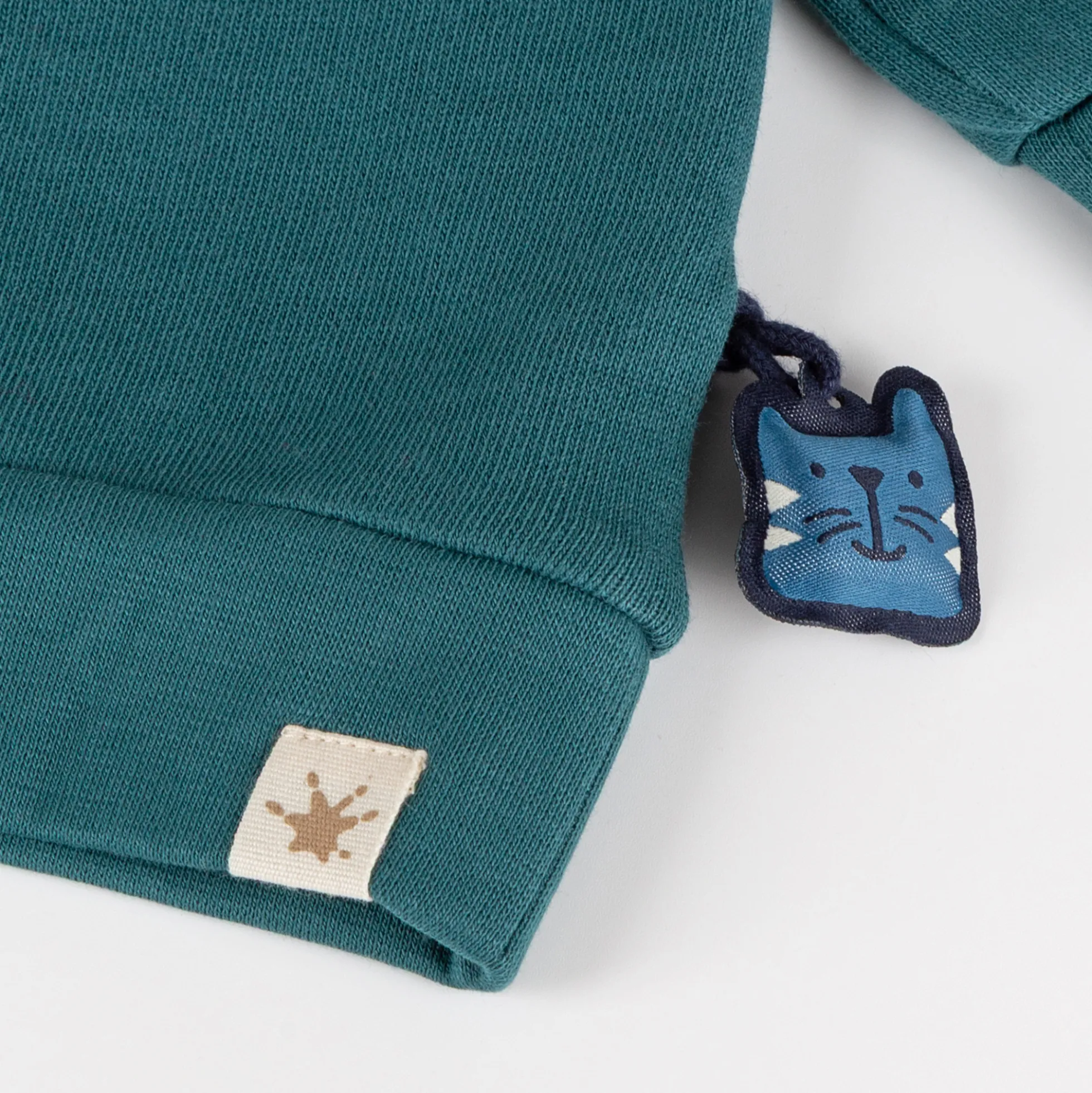 Baby Sweatshirt Fuchs, petrolblau