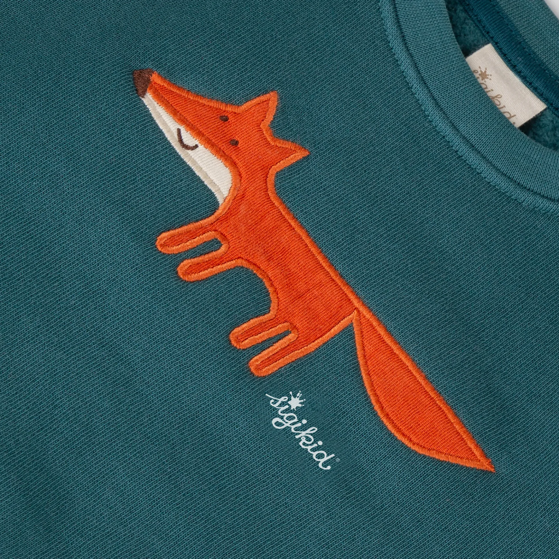 Baby Sweatshirt Fuchs, petrolblau
