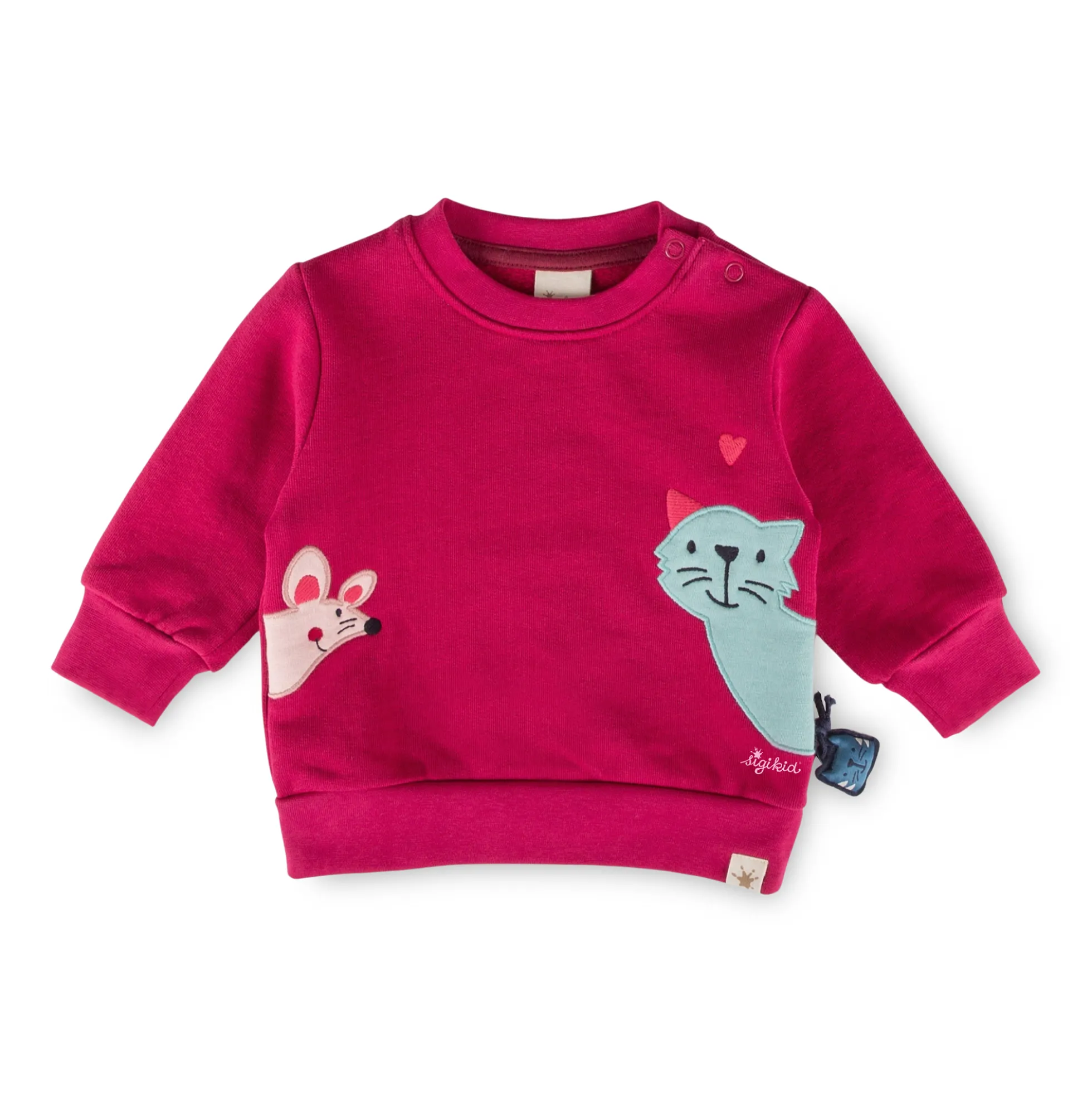 Baby Sweatshirt Katze und Maus, pink