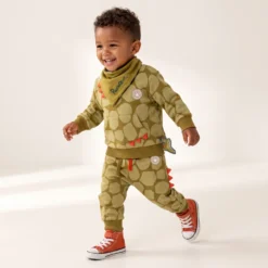 Baby Sweatshirt mit Fronttasche, Dino Fun