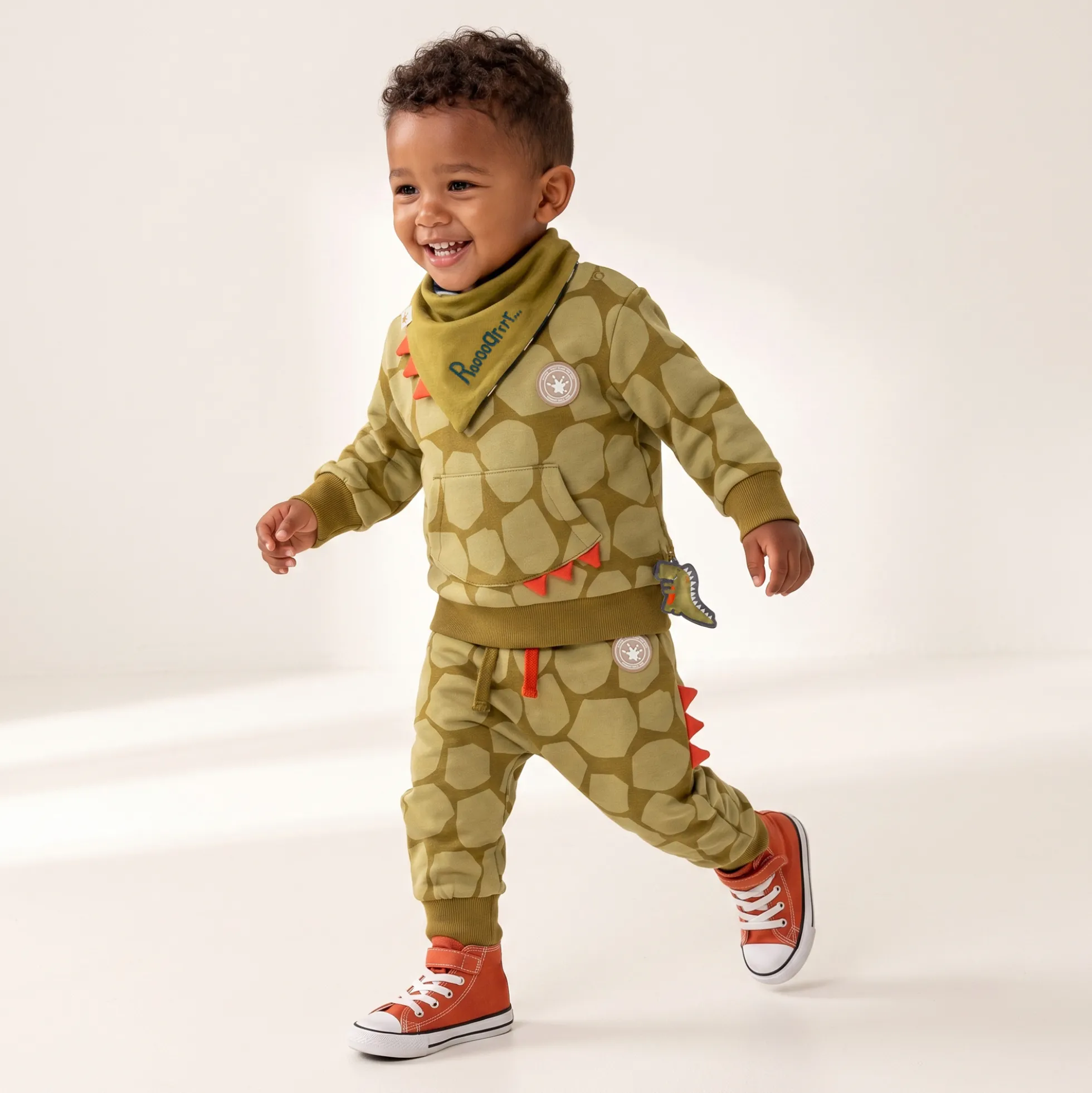 Baby Sweatshirt mit Fronttasche, Dino Fun