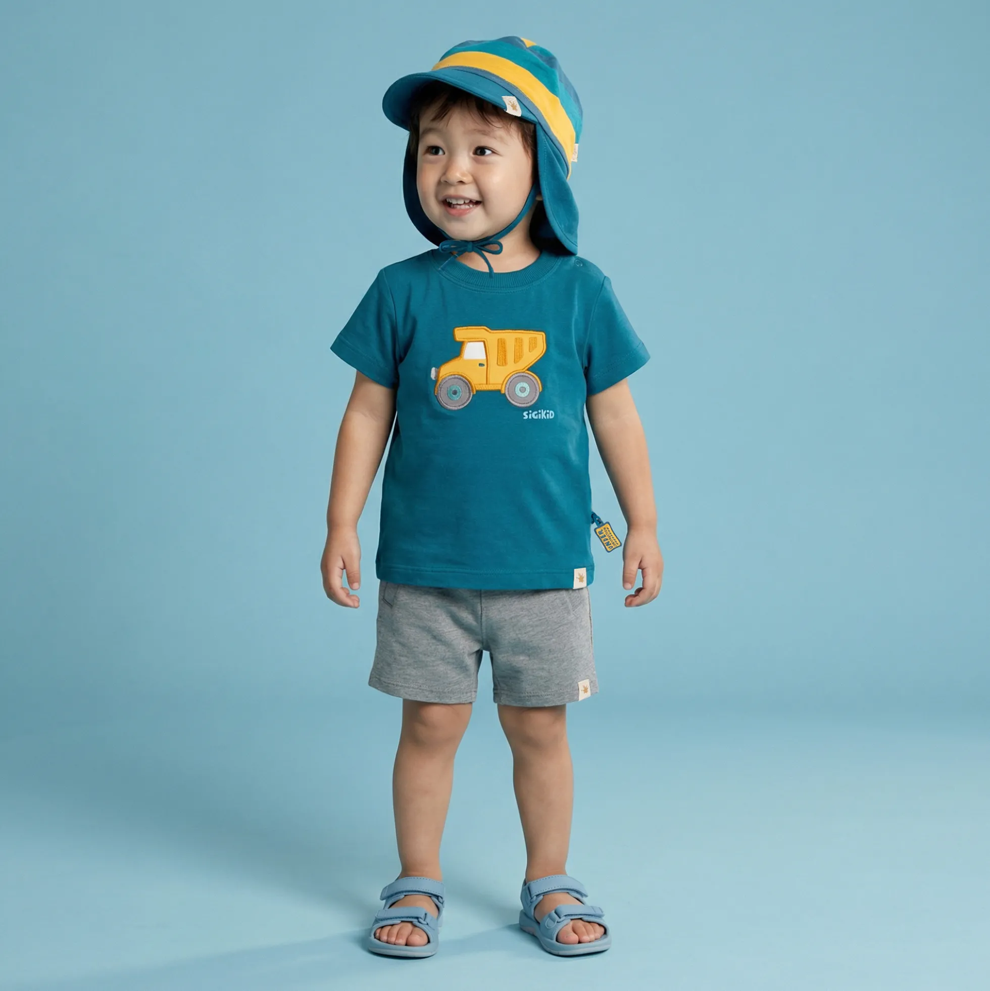 Baby Sweatshorts Fahrzeuge, grau