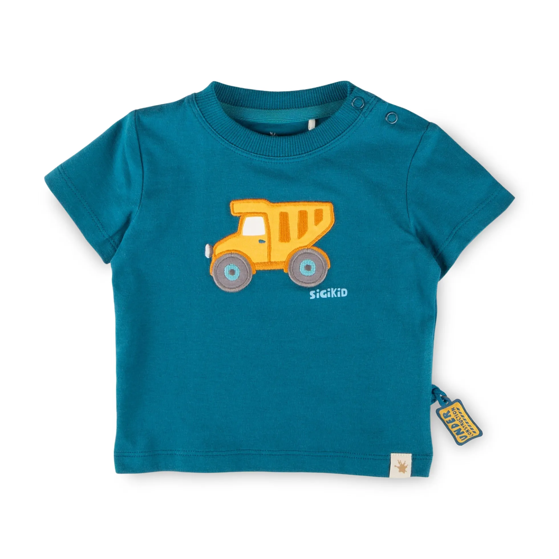 Baby T-Shirt Fahrzeuge, blaugrün