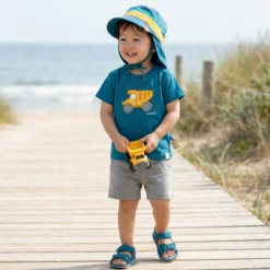 Baby T-Shirt Fahrzeuge, blaugrün