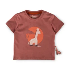 Baby T-Shirt Giraffe, rotbraun