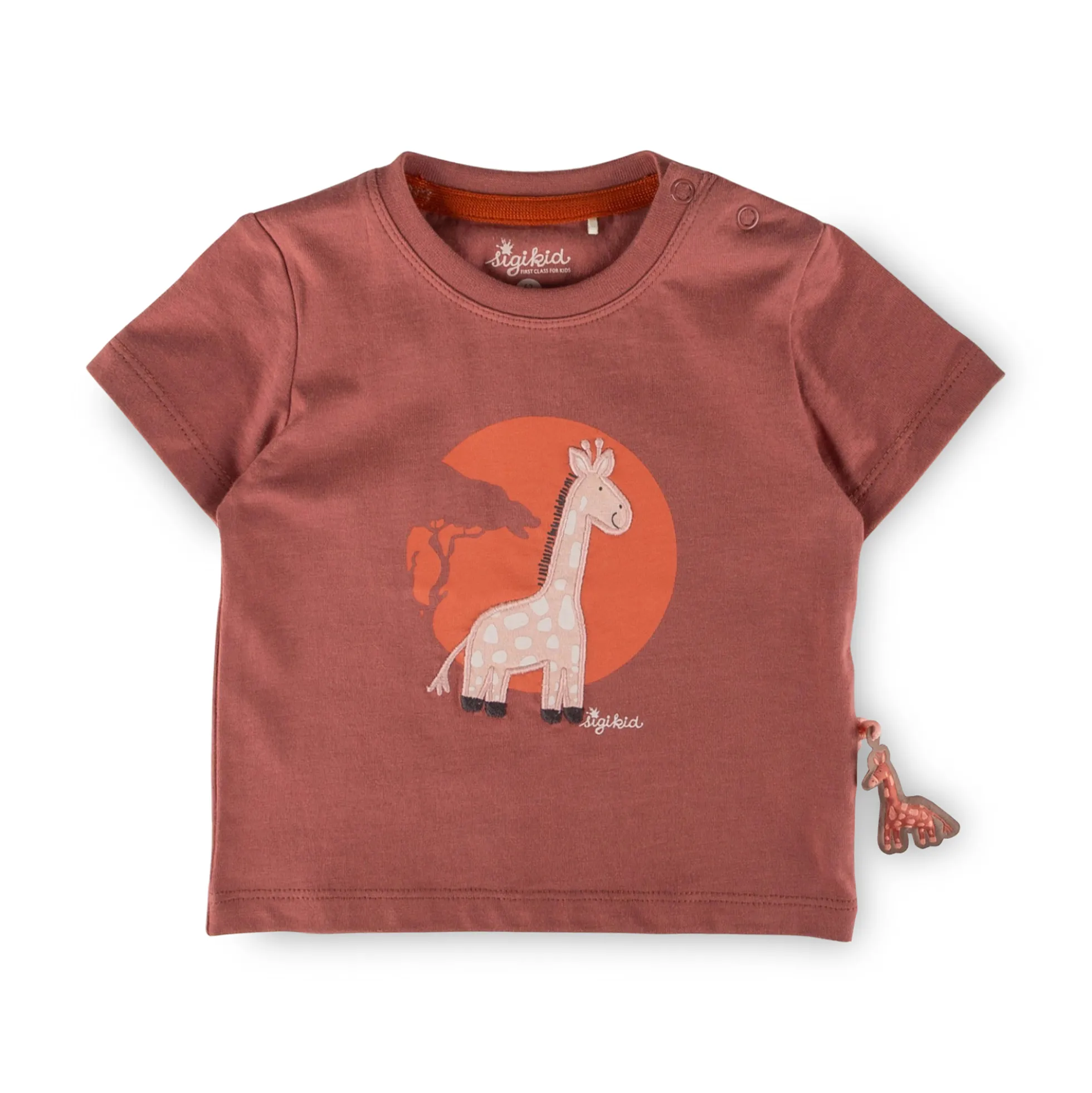 Baby T-Shirt Giraffe, rotbraun
