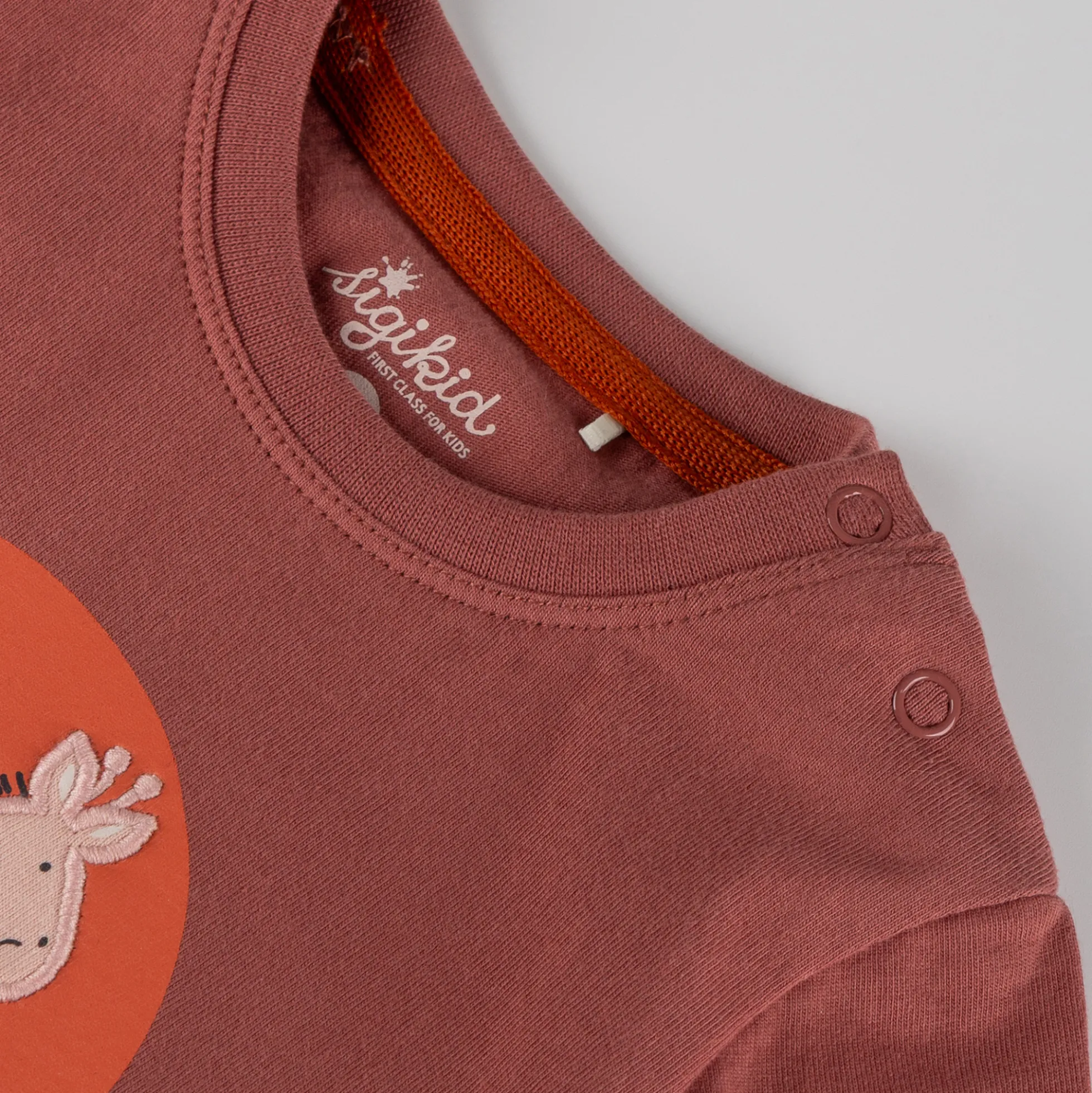 Baby T-Shirt Giraffe, rotbraun