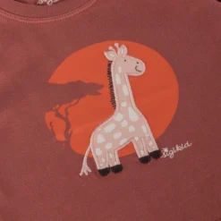 Baby T-Shirt Giraffe, rotbraun