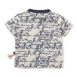Baby T-Shirt mit "Ahoi" Print, weiß mit blau