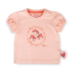 Baby T-Shirt mit Vögelchen Stickerei, rosa