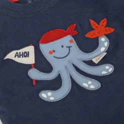 Baby T-Shirt Oktopus, blau