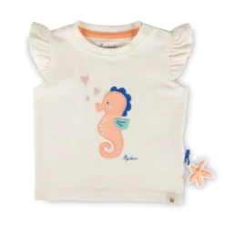 Baby T-Shirt Seepferdchen, weiß