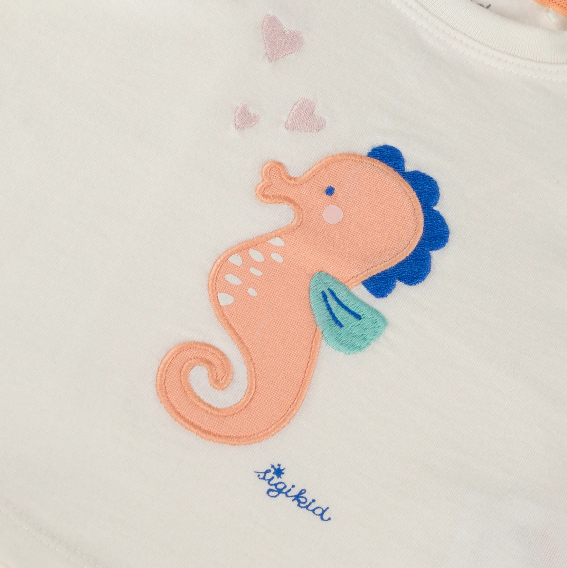Baby T-Shirt Seepferdchen, weiß