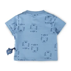 Baby T-Shirt Tiger & Löwe Print, blau