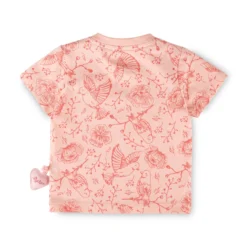 Baby T-Shirt Vögelchen Print mit Herzchen, rosa