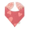 Baby Wendehalstuch Vögelchen und Herzchen Print, rosa