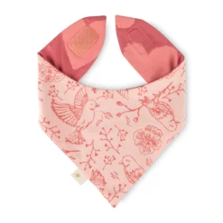 Baby Wendehalstuch Vögelchen und Herzchen Print, rosa