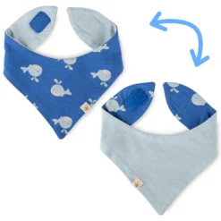 Baby Wendehalstuch Wal Print, blau