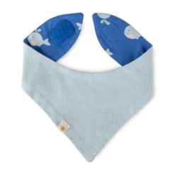 Baby Wendehalstuch Wal Print, blau