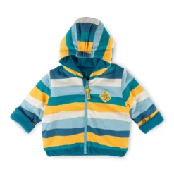 Baby Wendejacke Fahrzeuge, gestreift/uni grün