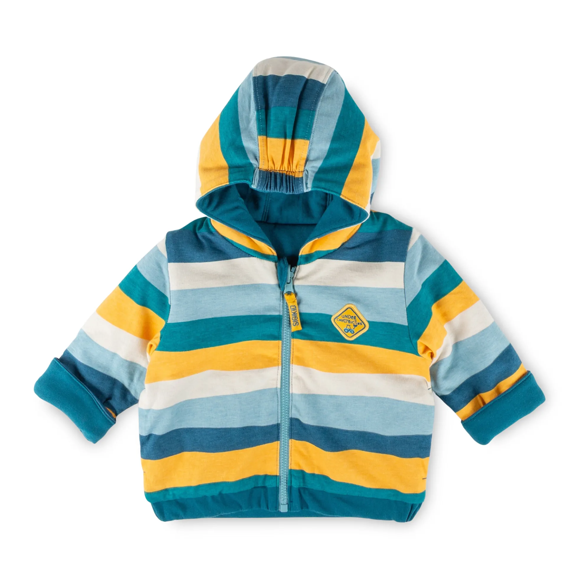 Baby Wendejacke Fahrzeuge, gestreift/uni grün