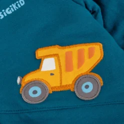 Baby Wendejacke Fahrzeuge, gestreift/uni grün