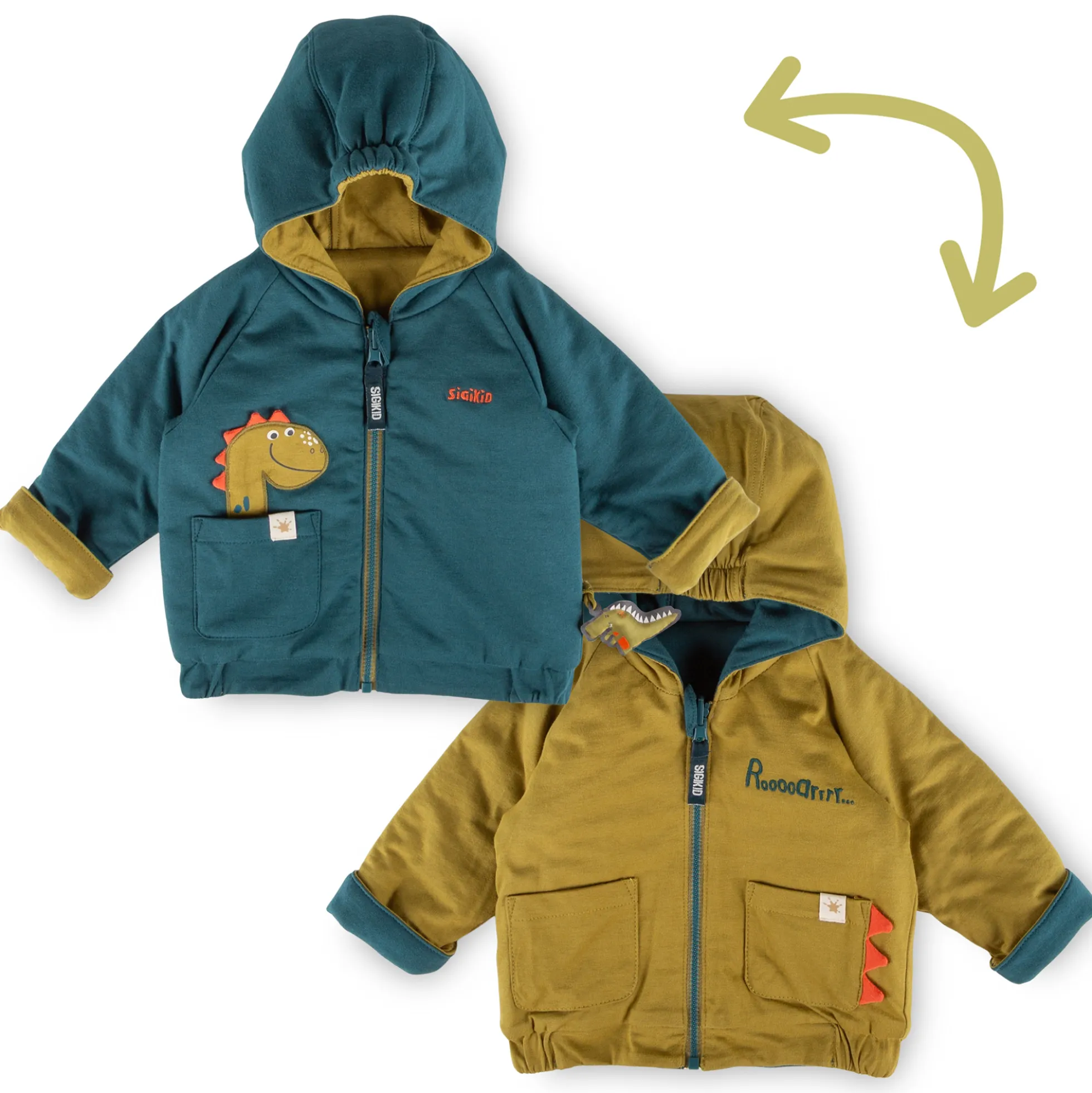 Baby Wendejacke mit Kapuze, Dino Fun