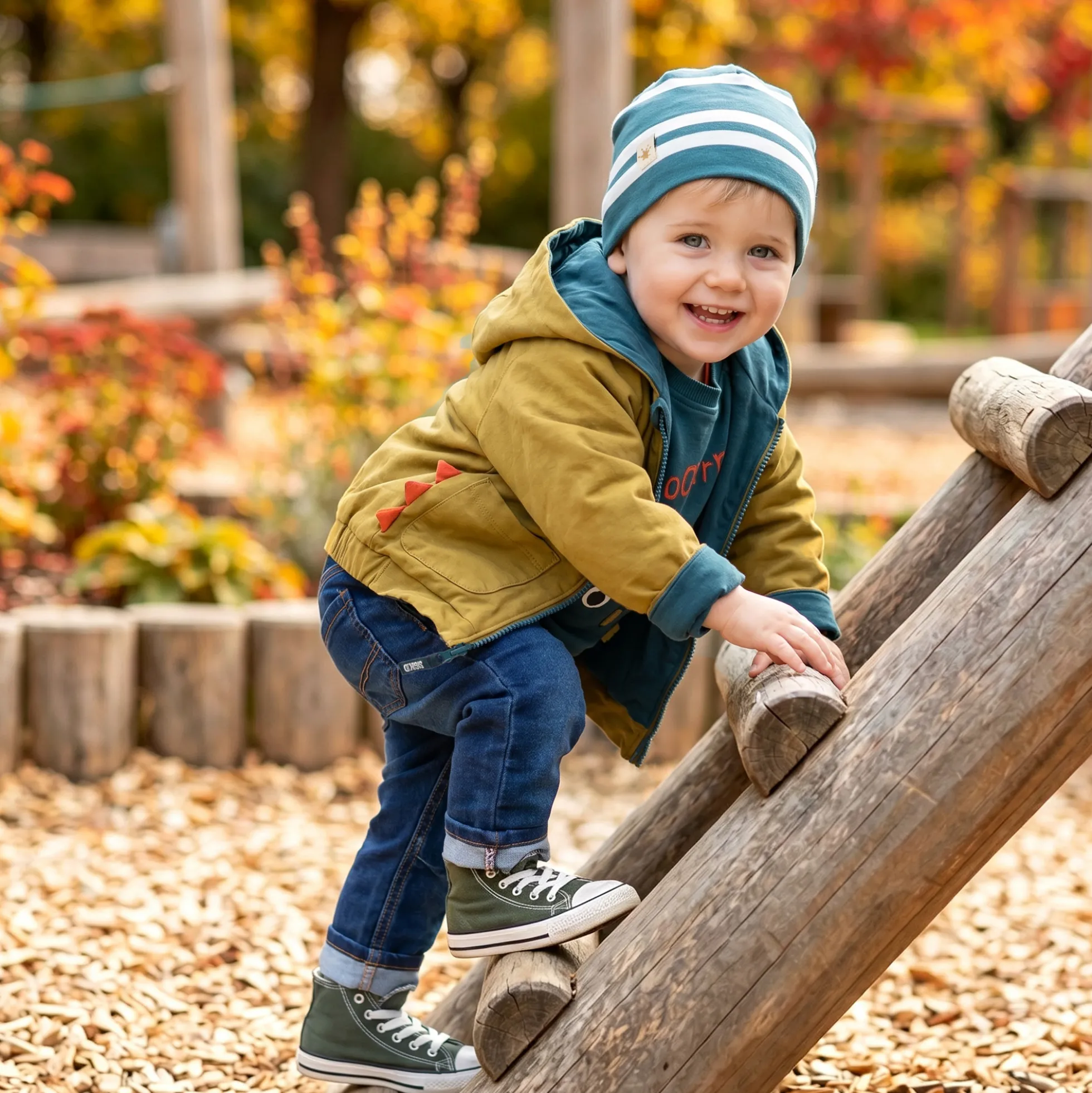 Baby Wendejacke mit Kapuze, Dino Fun